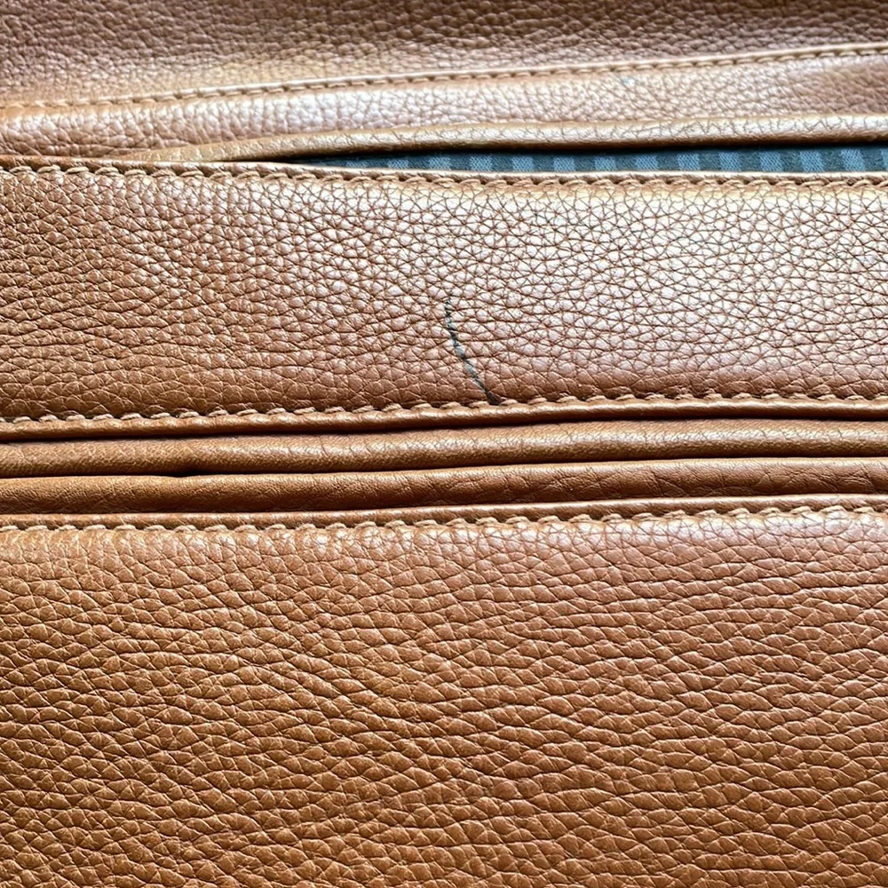 Vintage Coach Messenger Style Briefcase Saddle Pebbled Leather